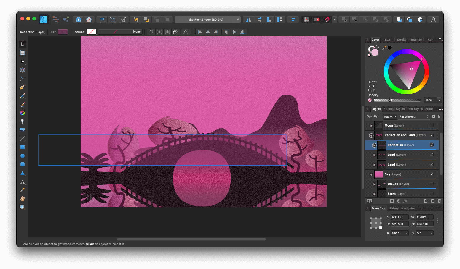 The Moon Bridge in Affinity Designer
