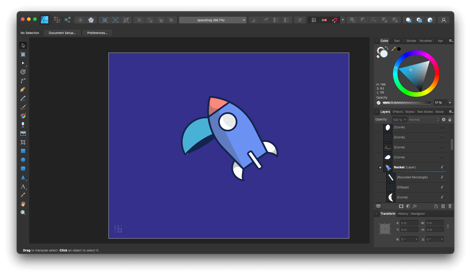 Space Dog in Affinity Designer